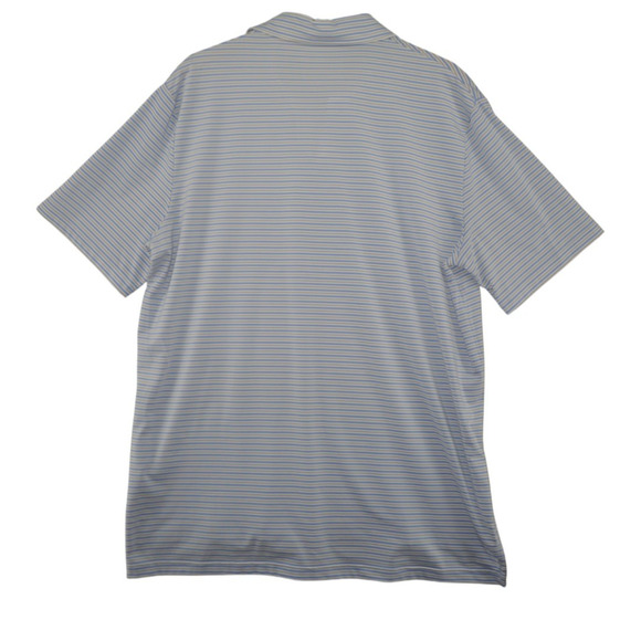 RLX Ralph Lauren Blue White Striped Golf Polo Men’s Size Large Wicking - Picture 2 of 5